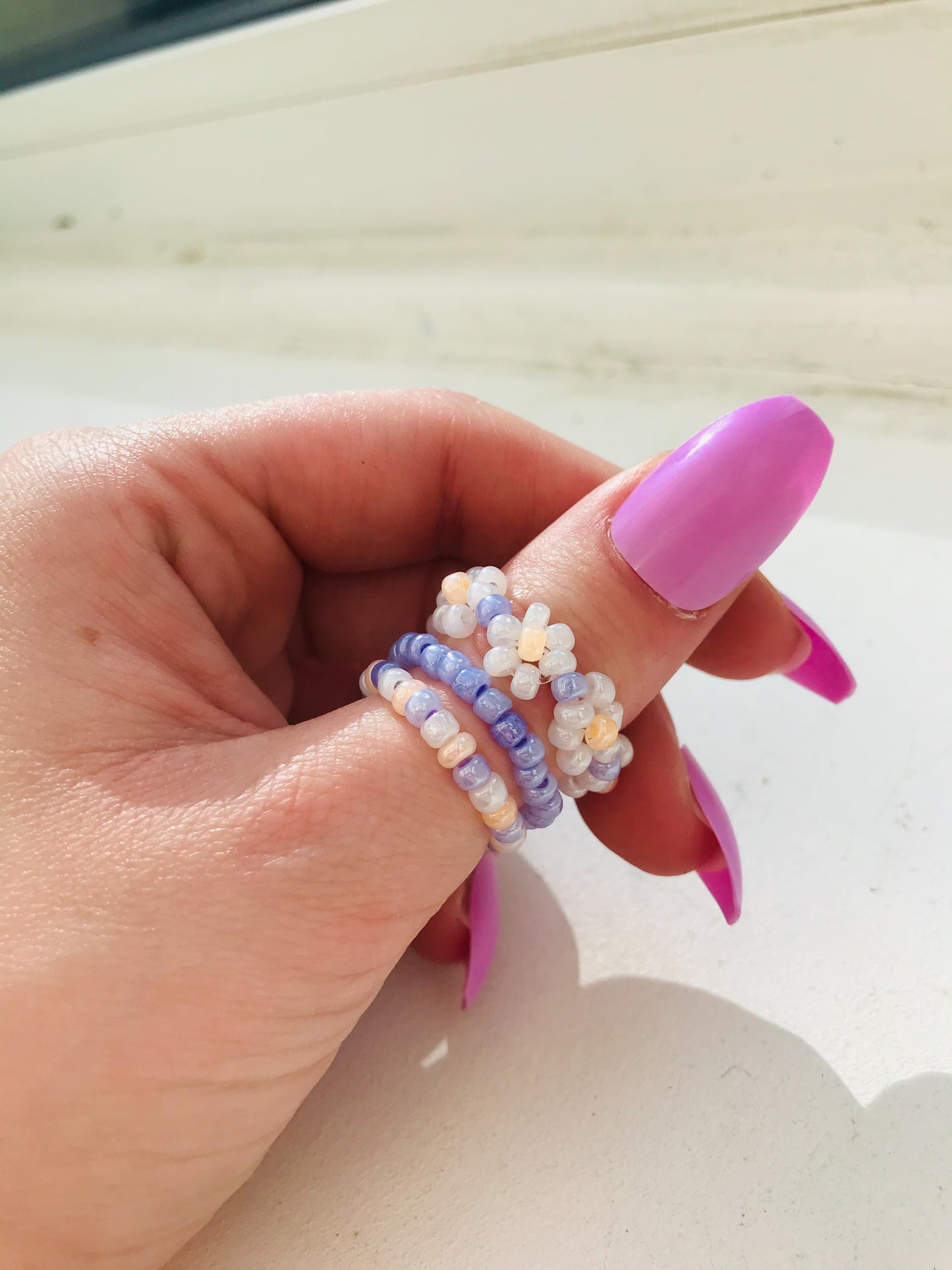 Flower Bead Ring Set